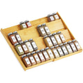 Expandable 4-Tier Bamboo Spice Drawer Organizer