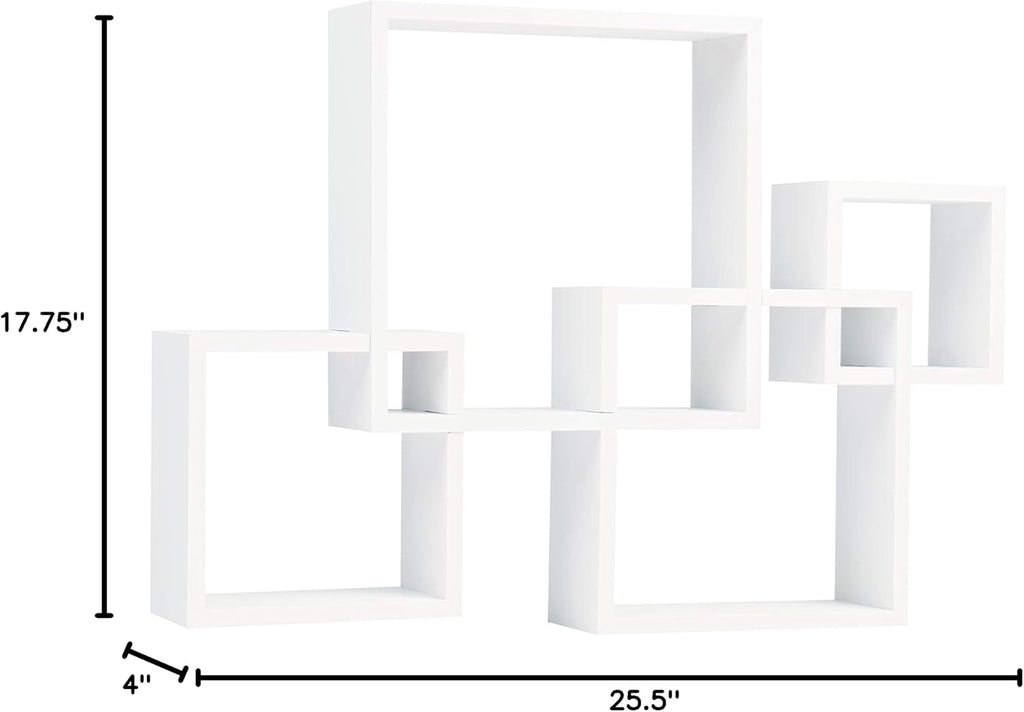 Intersecting Floating Cube Wall Shelf