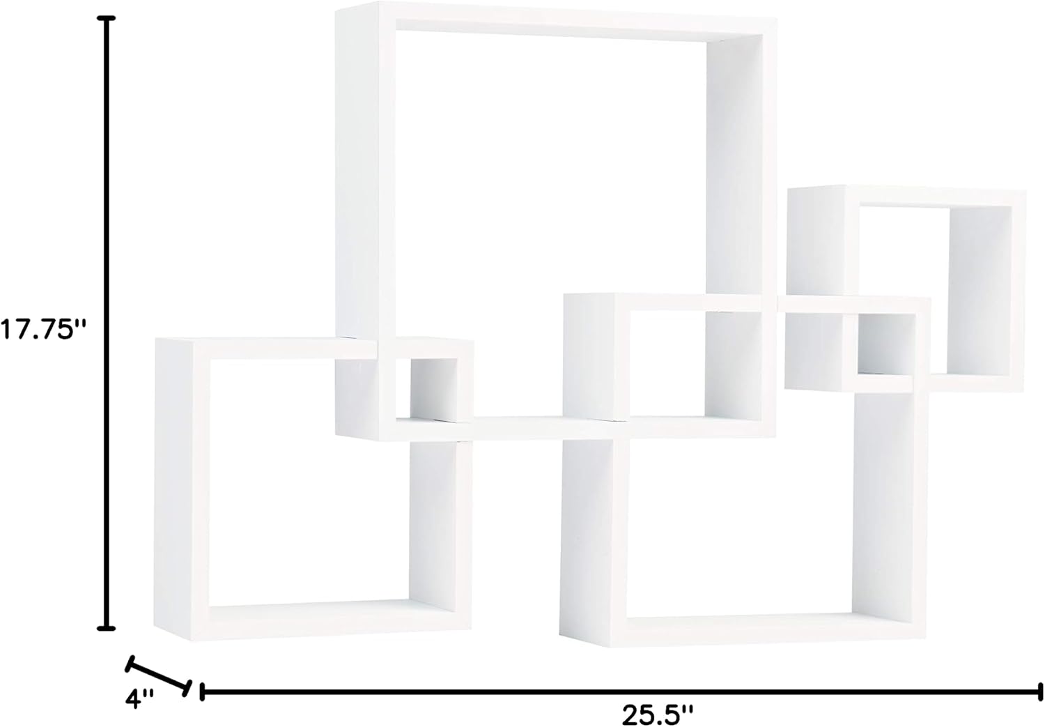 Intersecting Floating Cube Wall Shelf