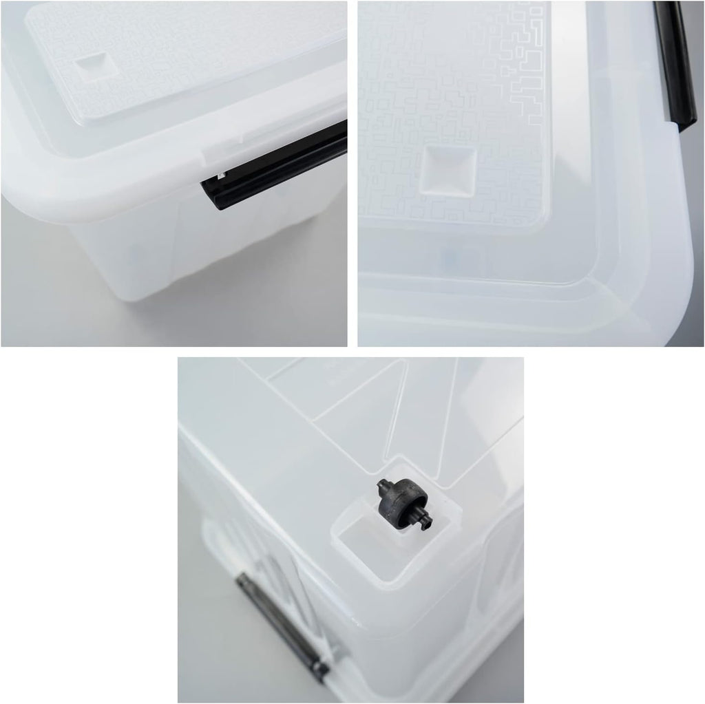 Clear Plastic Storage Bins with Wheels Set of 4
