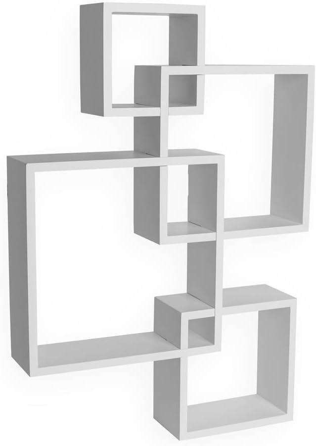 Intersecting Floating Cube Wall Shelf