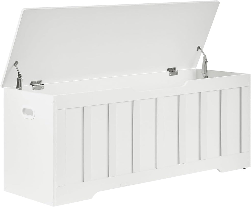 Extra Large Wooden Storage Bench, White