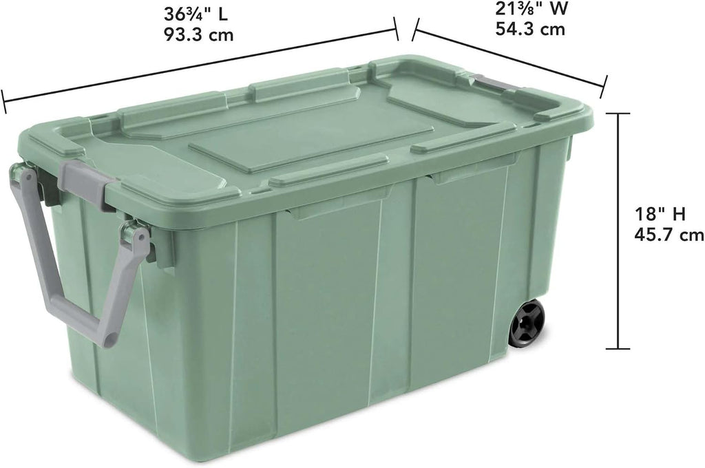 Wheeled Industrial Storage Totes Set of 2