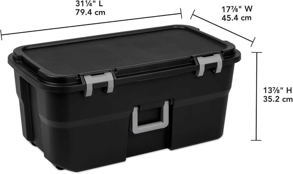 Lockable Wheeled Plastic Storage Trunk
