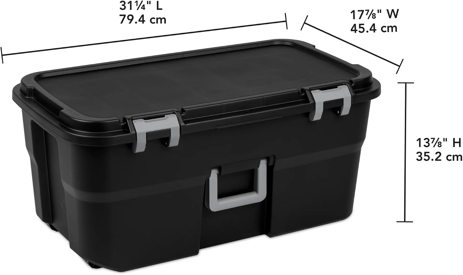 Lockable Wheeled Plastic Storage Trunk