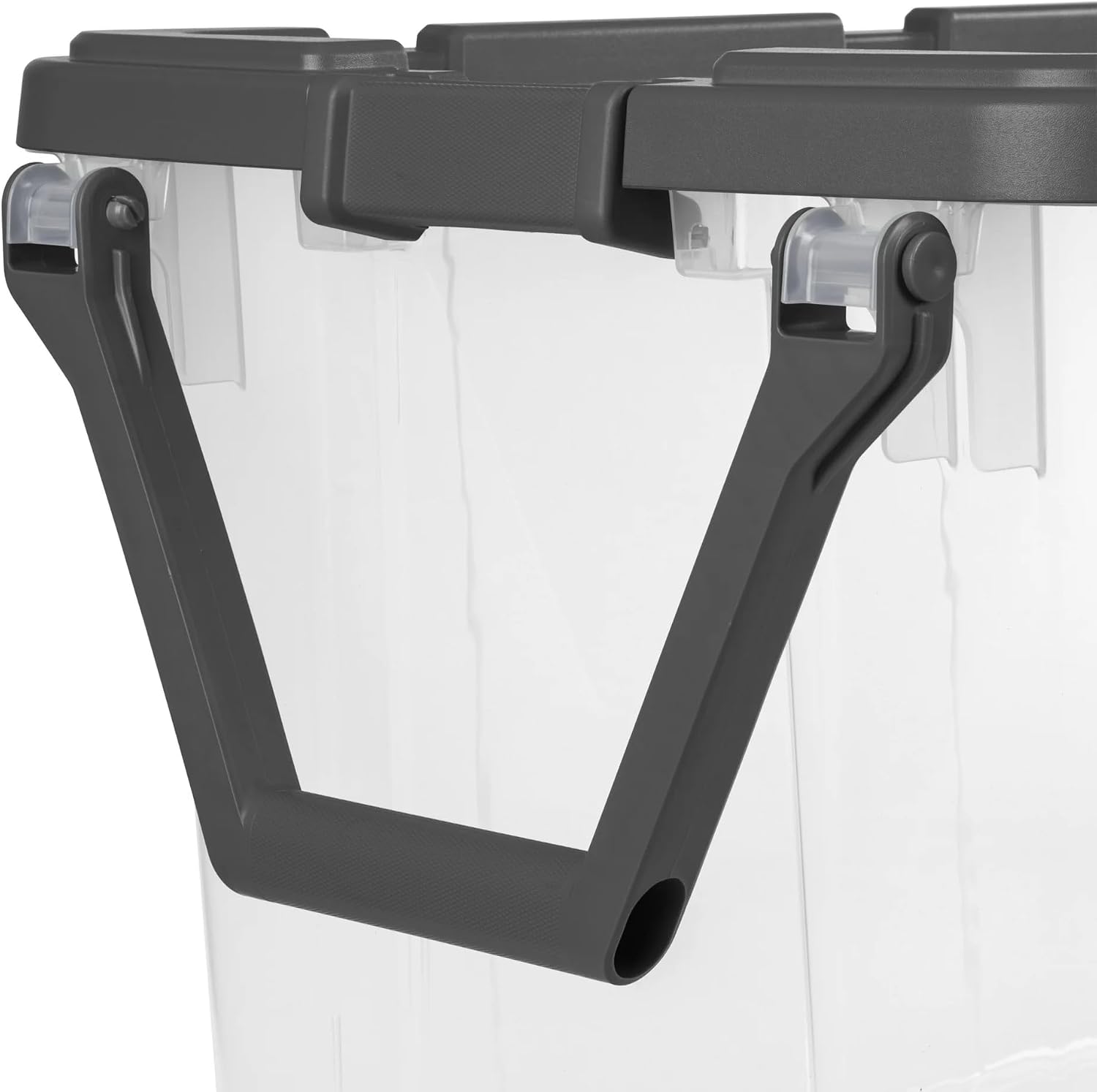 Wheeled Clear Storage Bins Set of 2, Gray