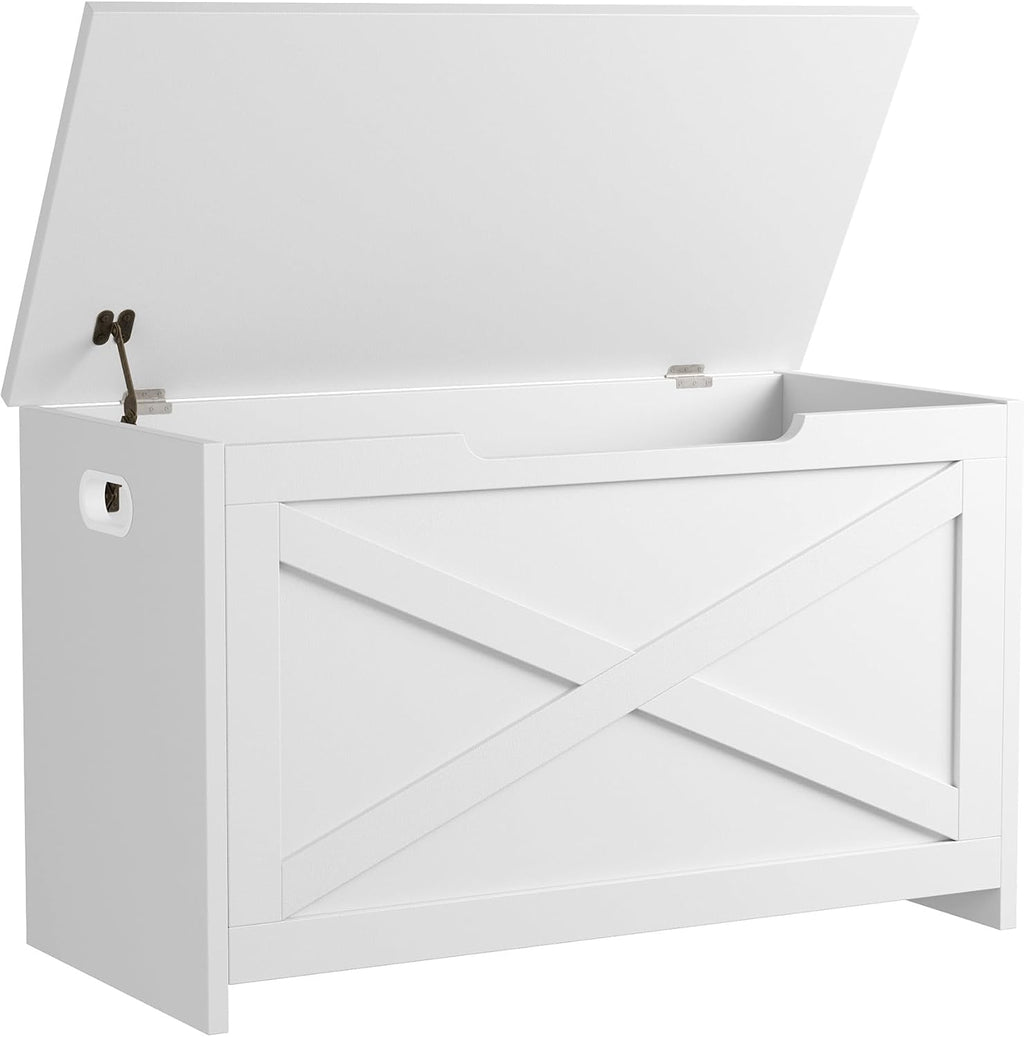 Farmhouse Storage Bench, Cloud White