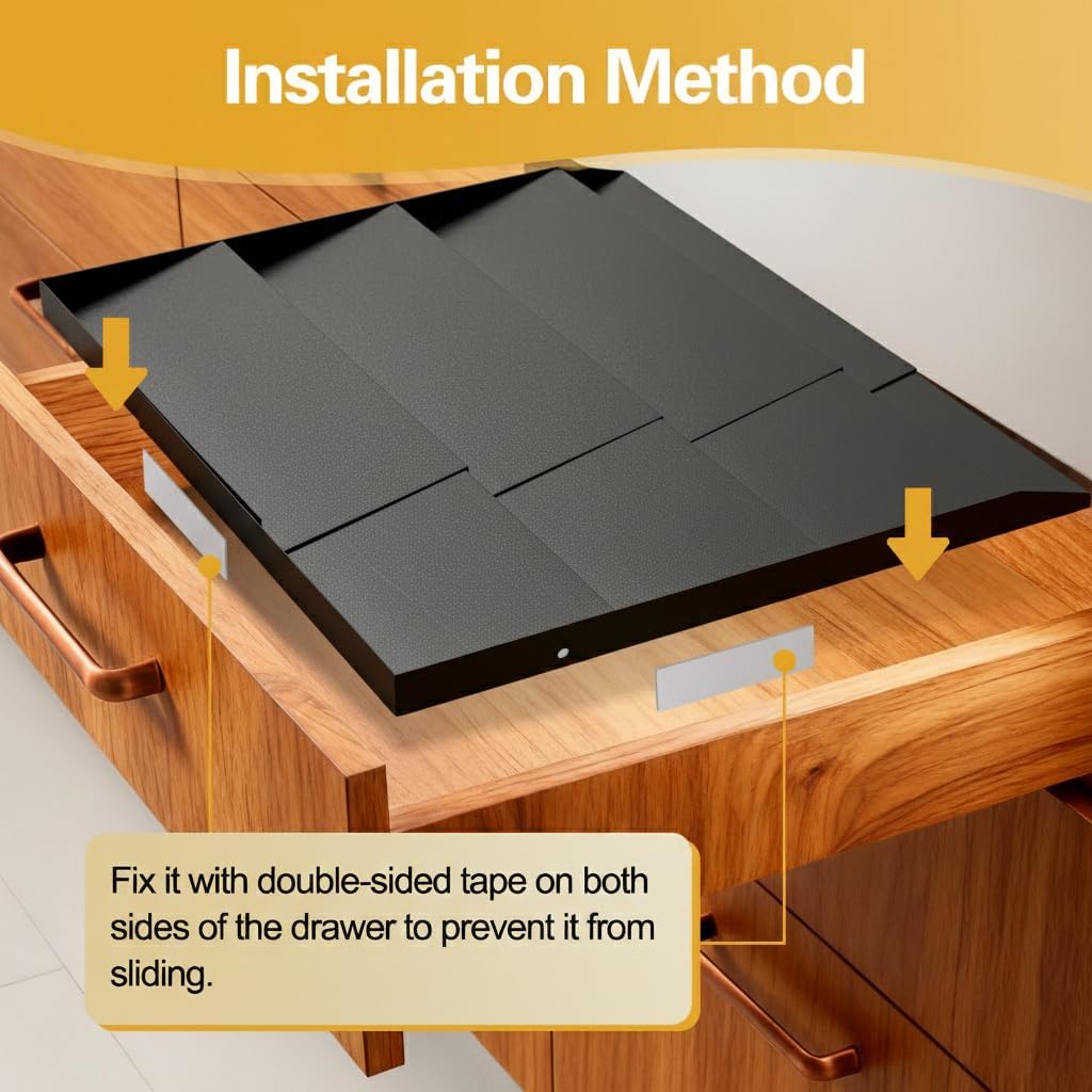 Expandable 4-Tier Metal Spice Drawer Organizer