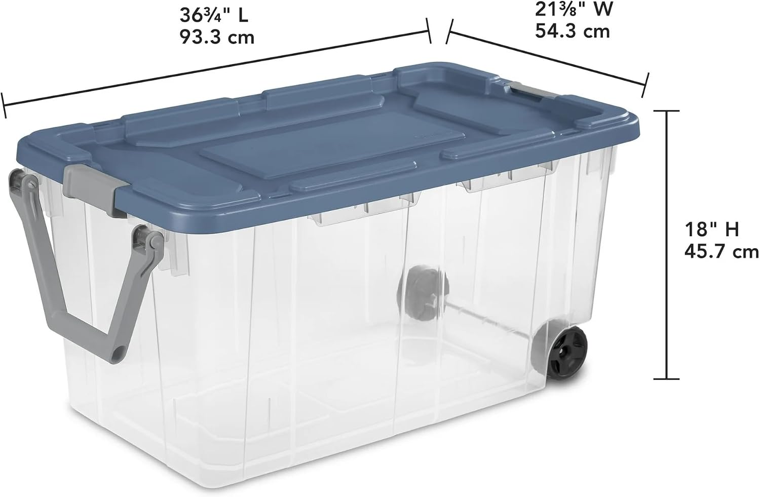 Wheeled Clear Storage Bins Set of 2