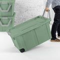 Wheeled Industrial Storage Totes Set of 2, Sage