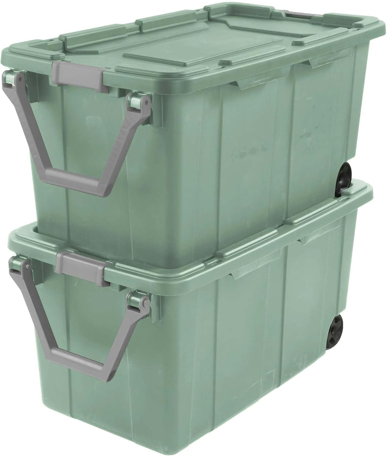 Wheeled Industrial Storage Totes Set of 2