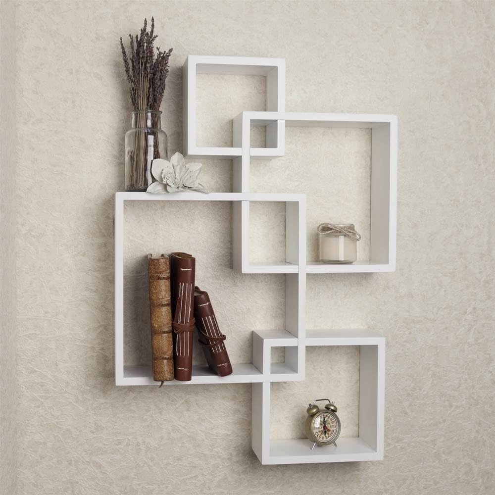 Intersecting Floating Cube Wall Shelf