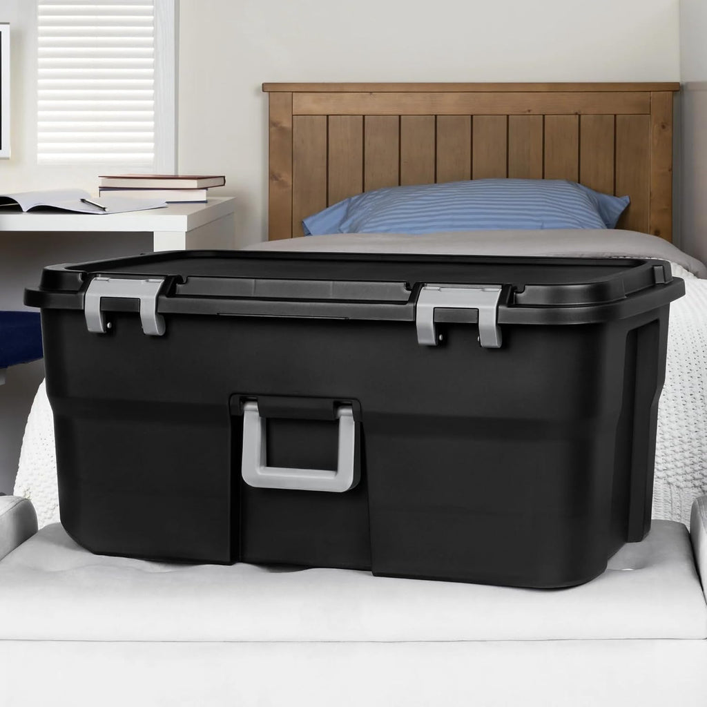 Lockable Wheeled Plastic Storage Trunk