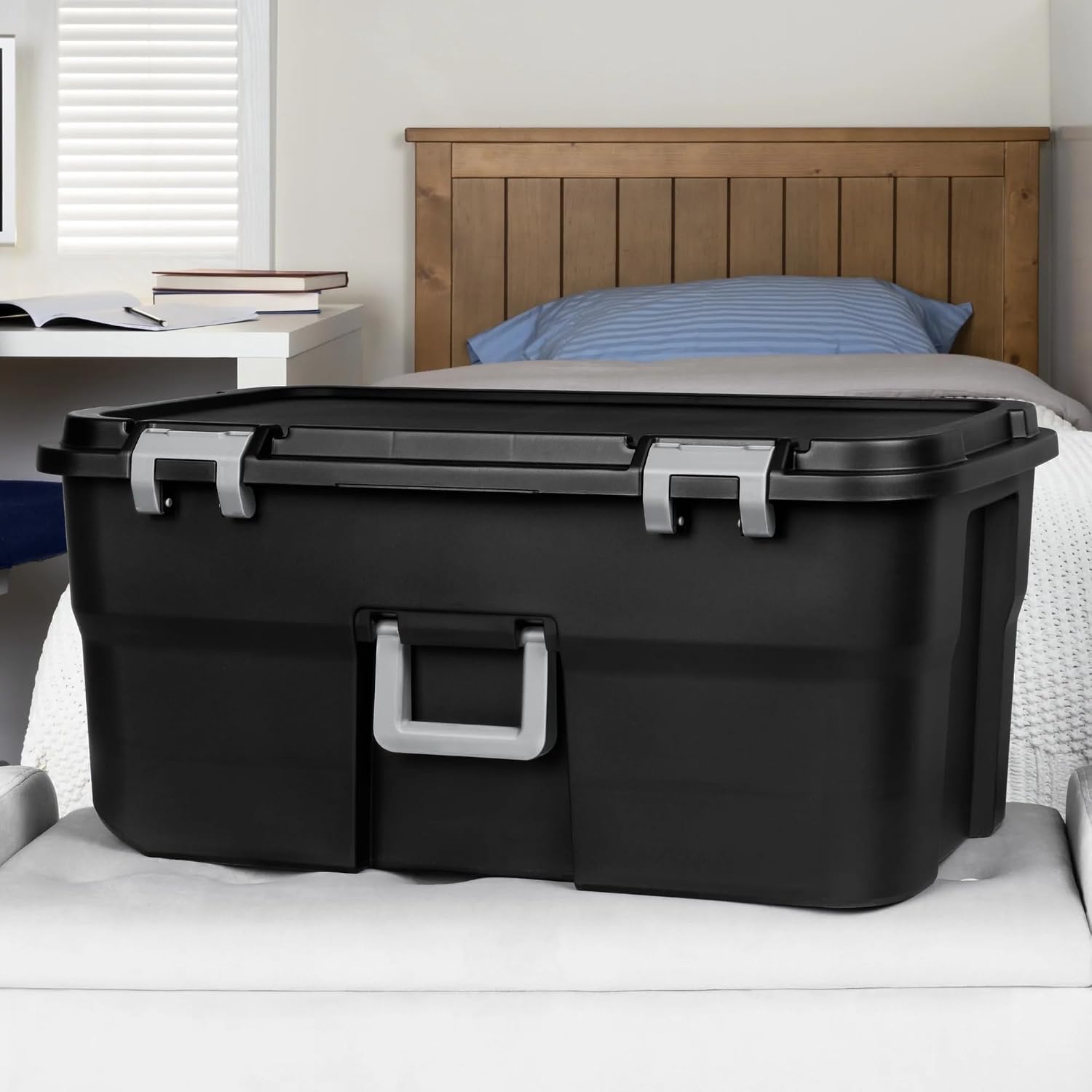 Lockable Wheeled Plastic Storage Trunk