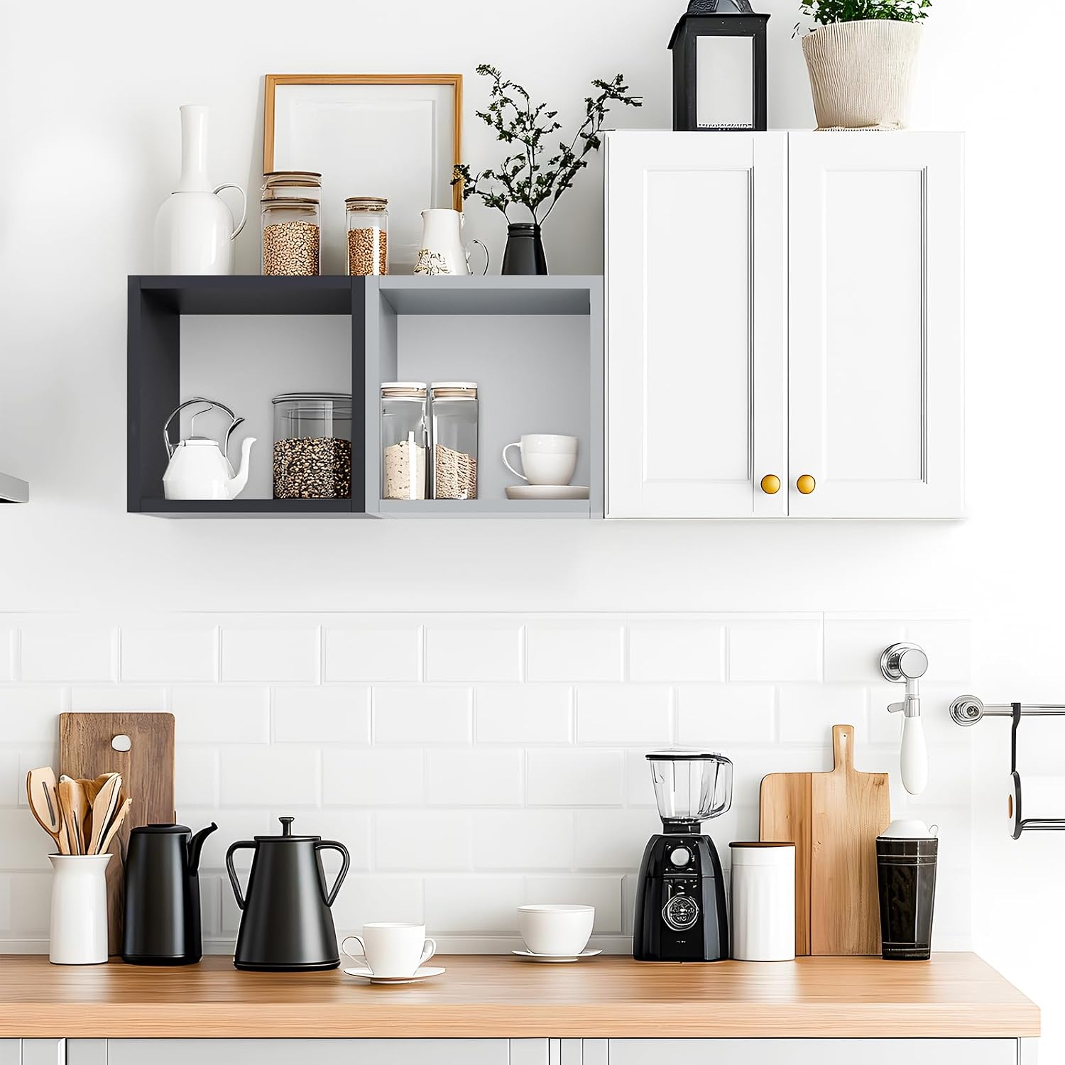 Square Floating Cube Shelves Set of 2