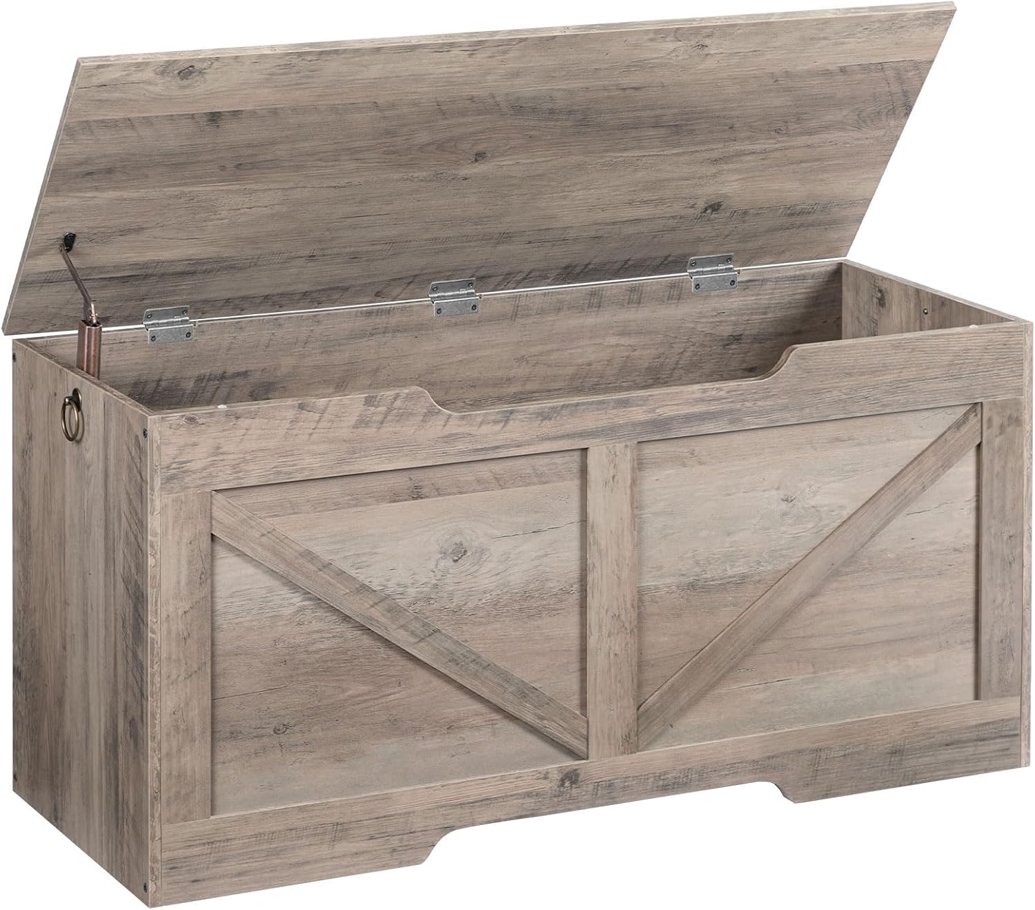 Retro Wooden Storage Bench, Greige