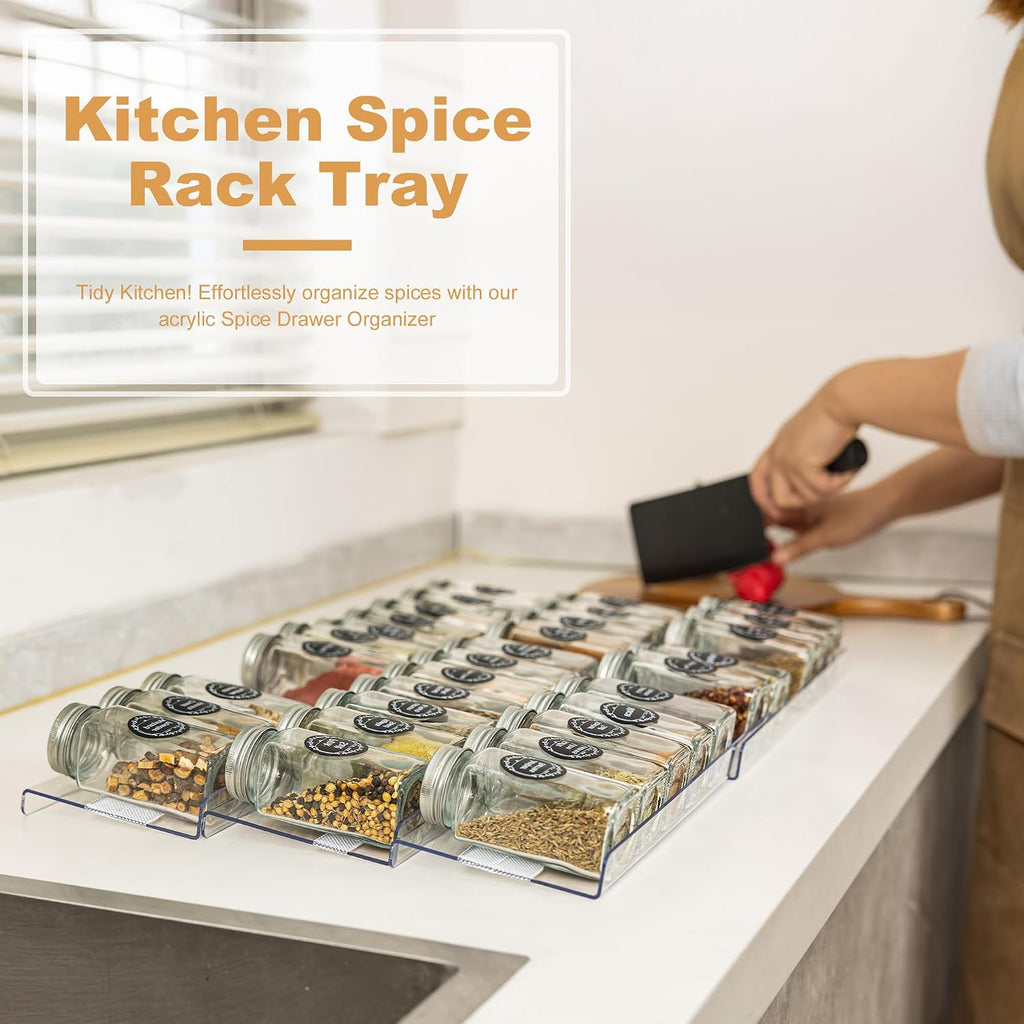 Expandable Acrylic Spice Drawer Organizer Set of 8