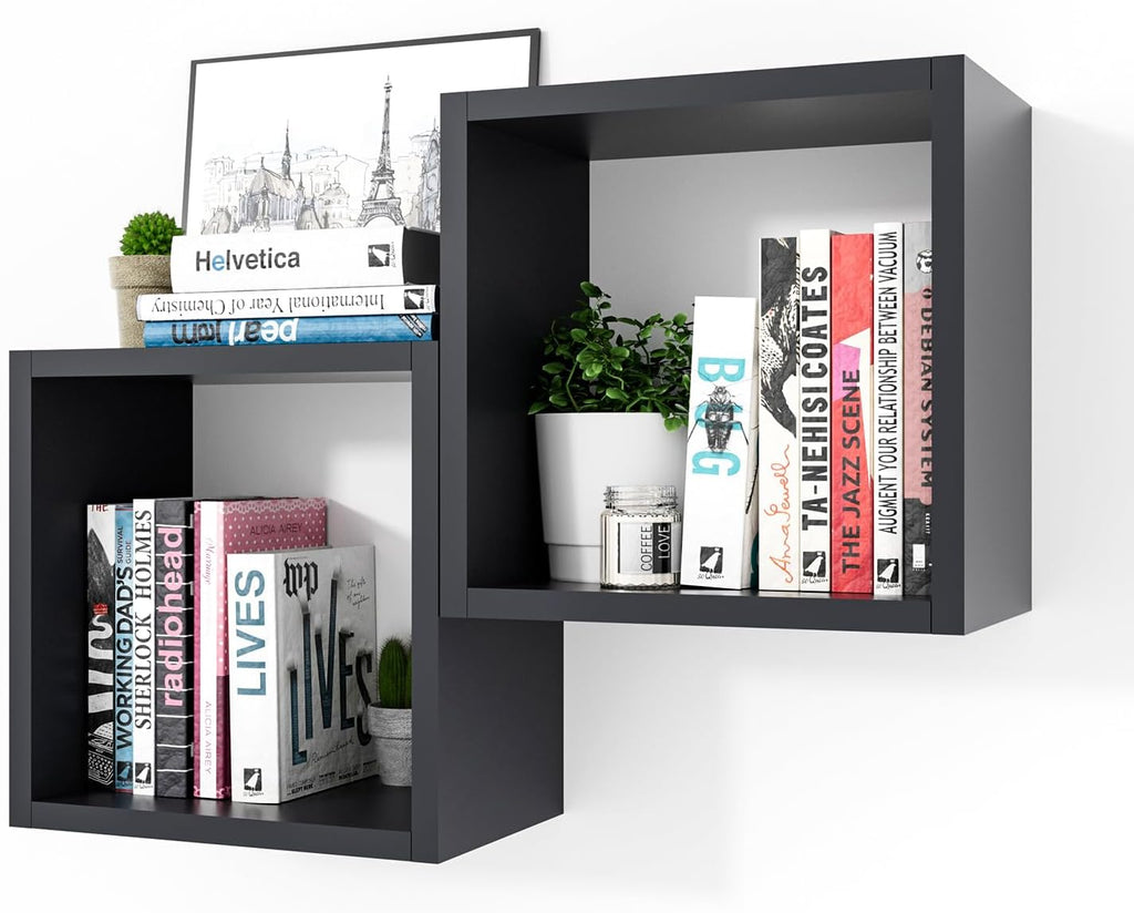Square Floating Cube Shelves Set of 2