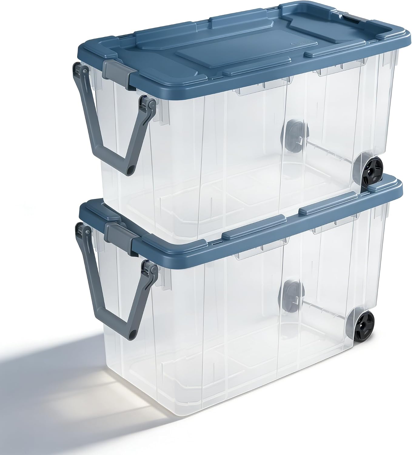 Wheeled Clear Storage Bins Set of 2