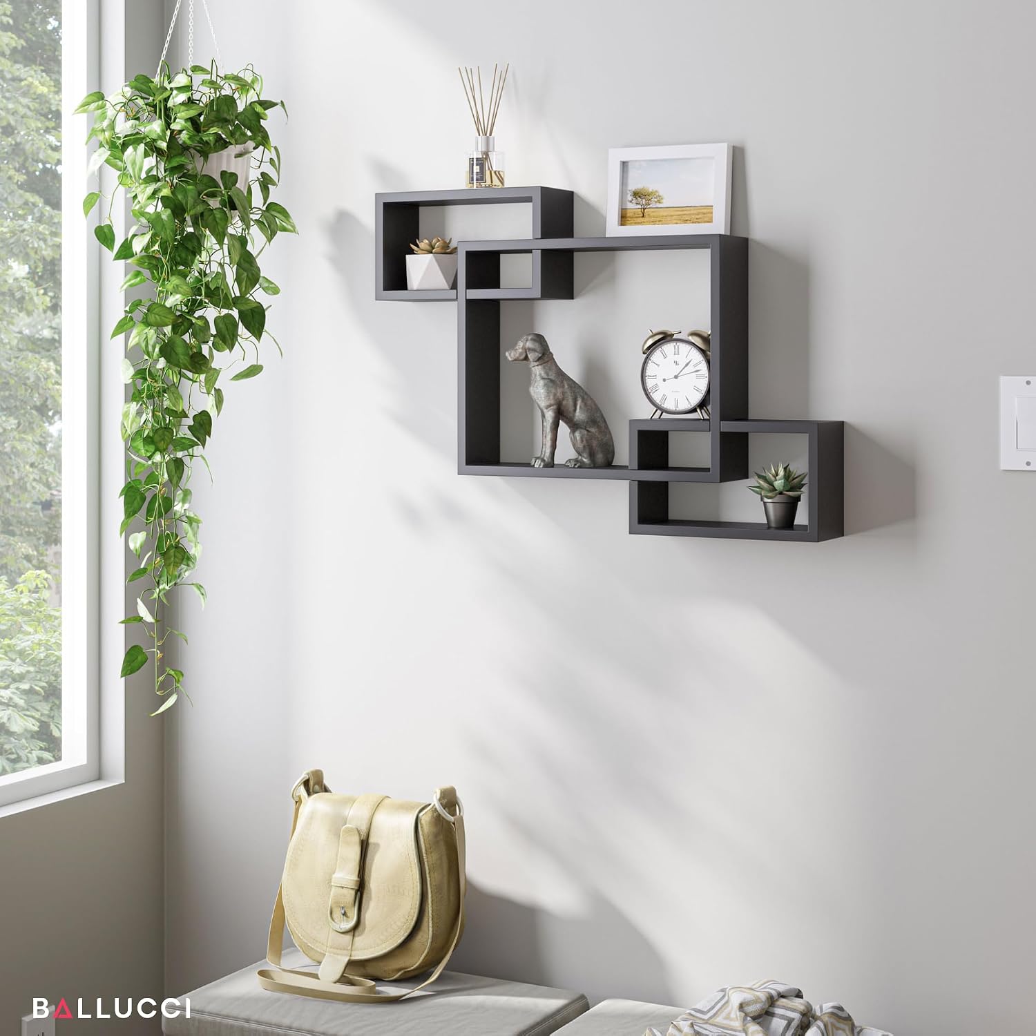 Interweave Floating Wooden Wall Shelf