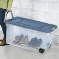 Wheeled Clear Storage Bins Set of 2
