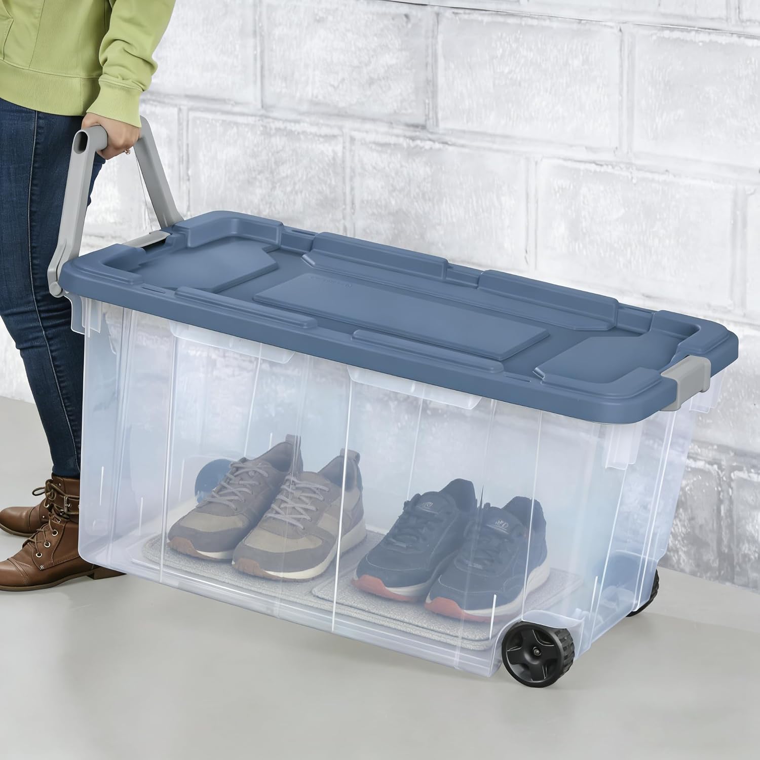 Wheeled Clear Storage Bins Set of 2