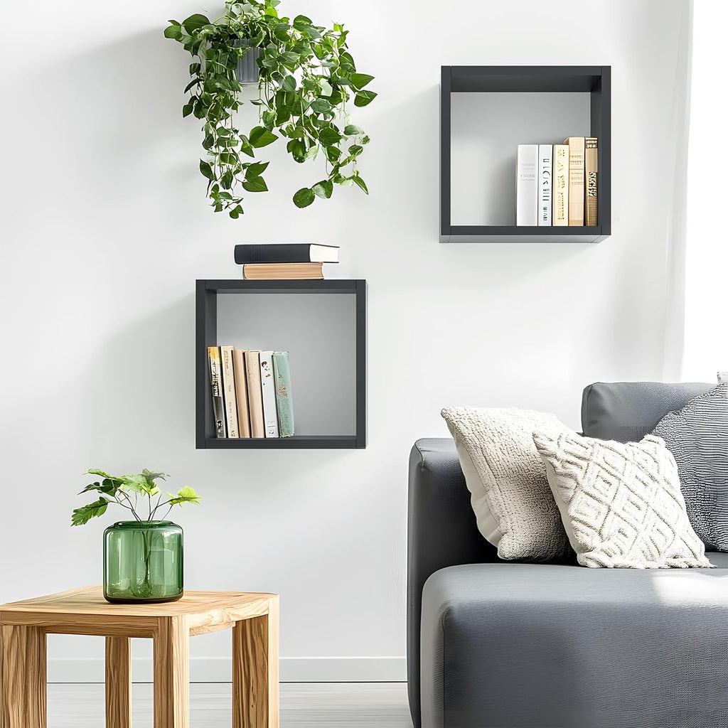 Square Floating Cube Shelves Set of 2