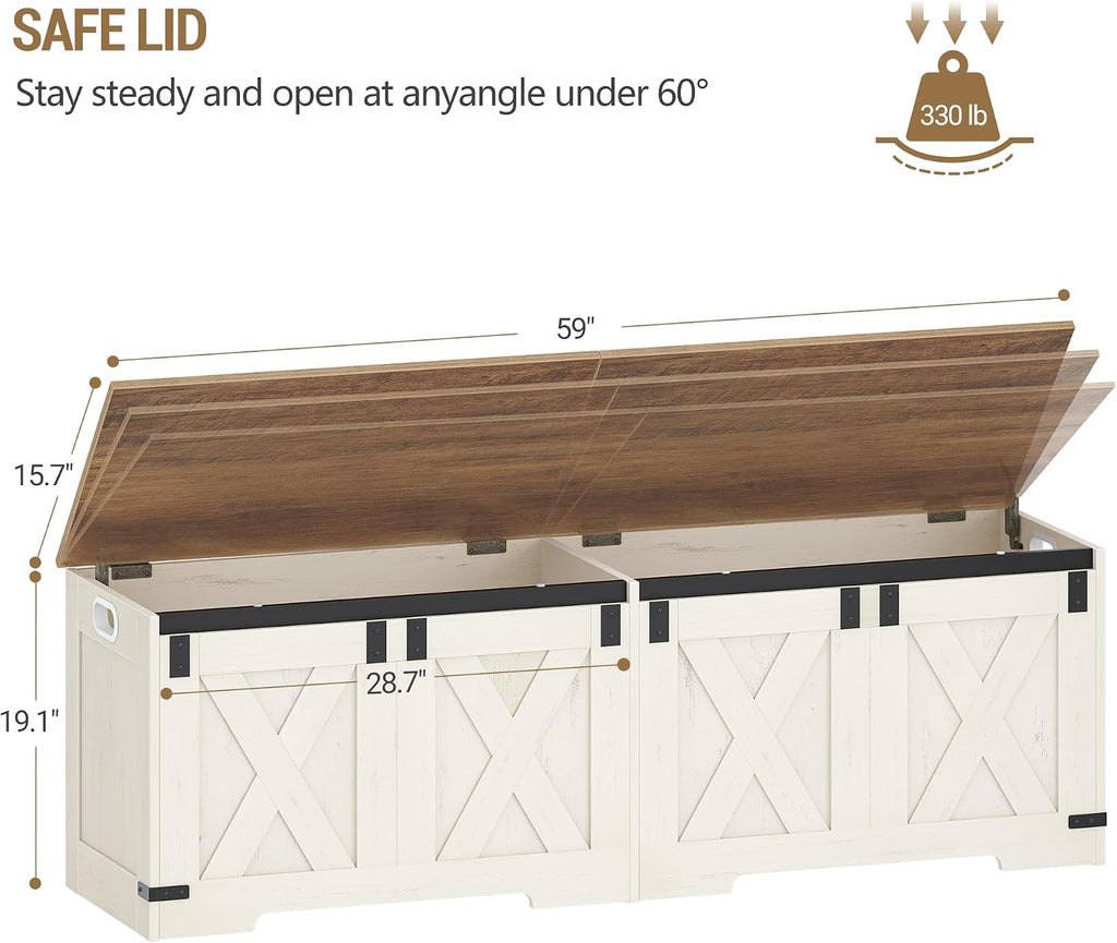 Farmhouse Soft Close Storage Bench