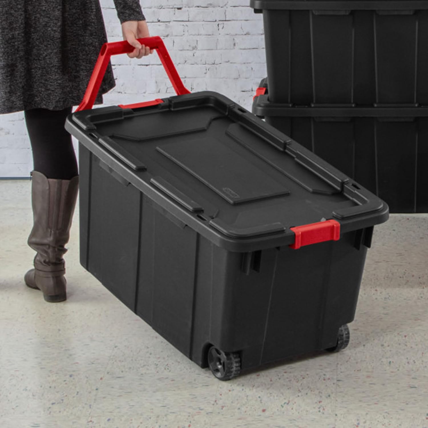 Wheeled Industrial Storage Totes Set of 8