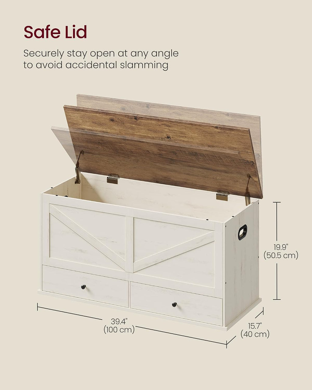 Farmhouse Storage Bench with Fabric Drawers