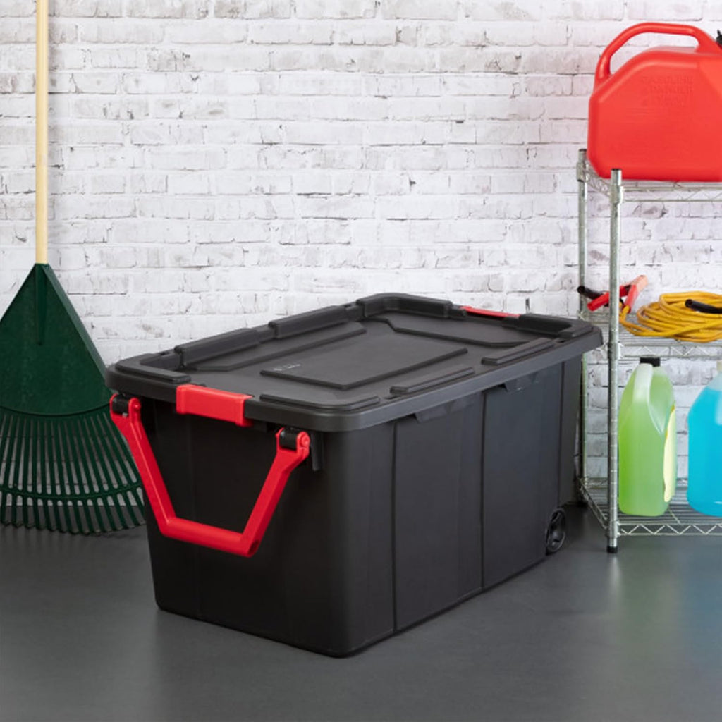 Wheeled Industrial Storage Totes Set of 8