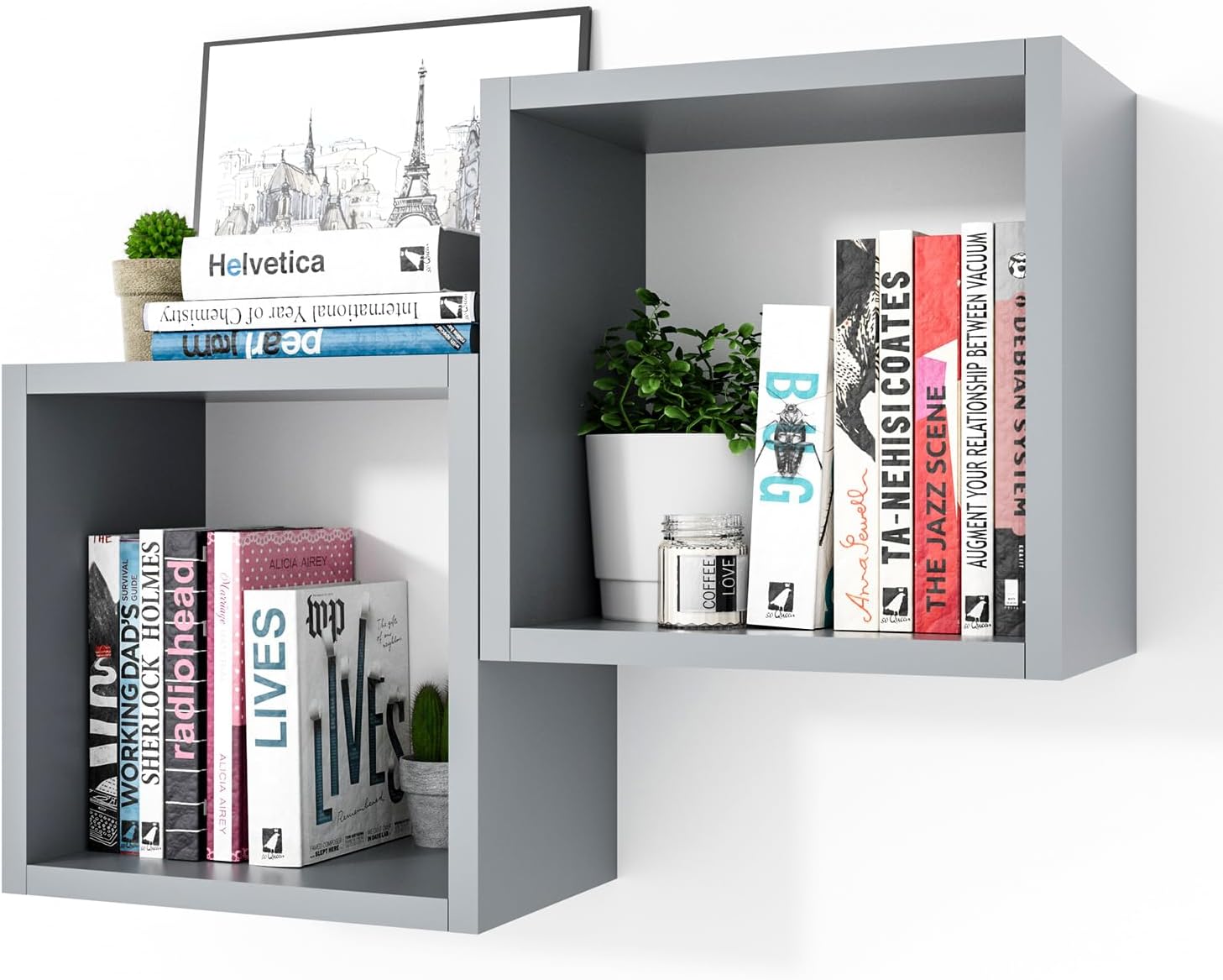 Square Floating Cube Shelves Set of 2