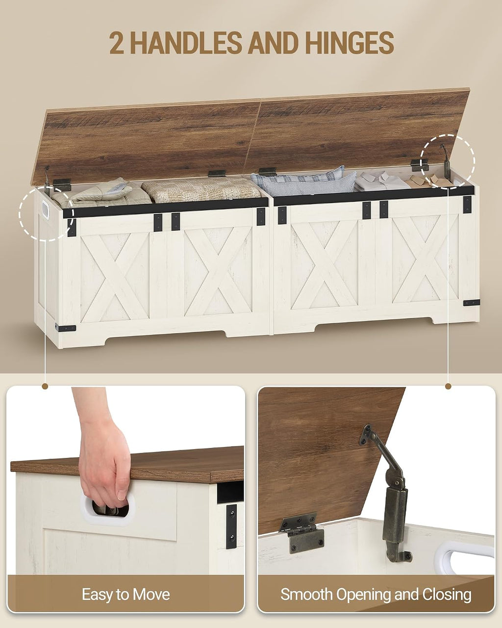 Farmhouse Soft Close Storage Bench