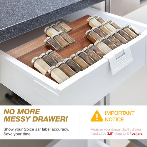 Acacia Wood Spice Tray Organizer Set of 4