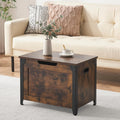 Rustic Wooden Storage Bench with Safety Hinges