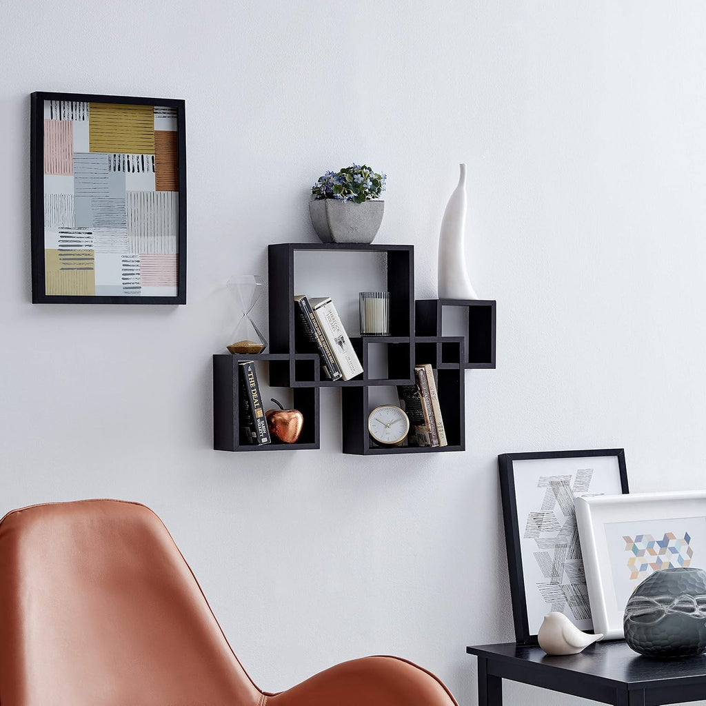 Intersecting Floating Cube Wall Shelf