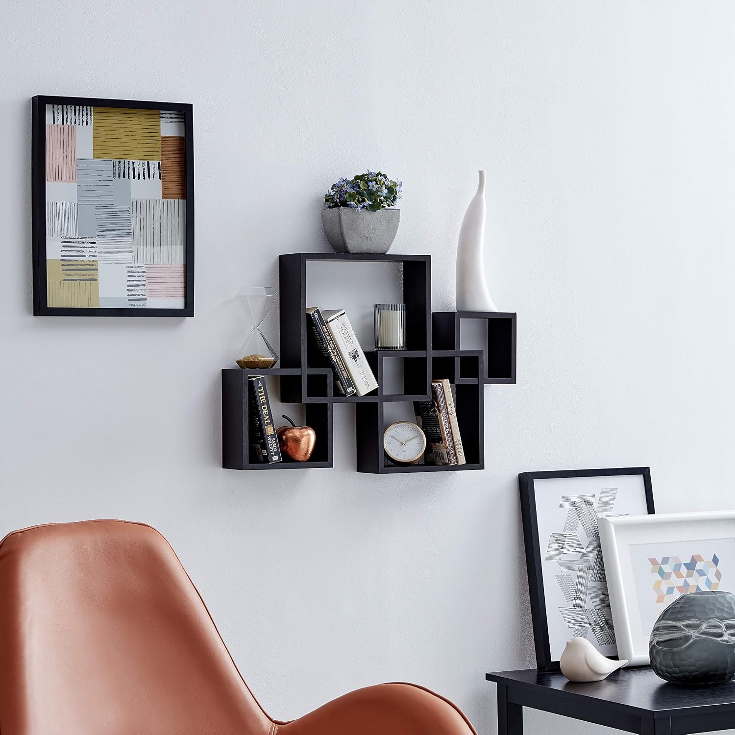 Intersecting Floating Cube Wall Shelf