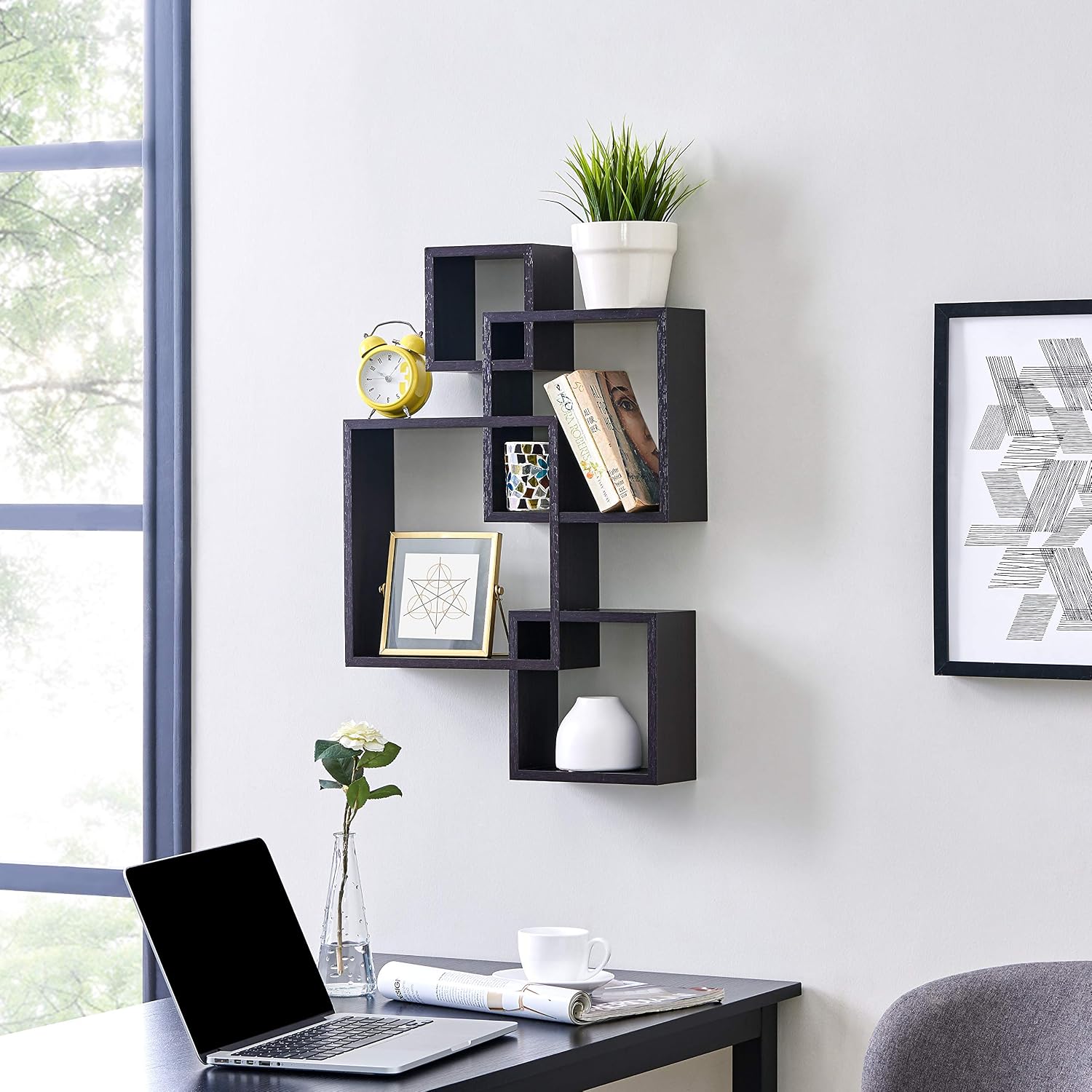 Intersecting Floating Cube Wall Shelf